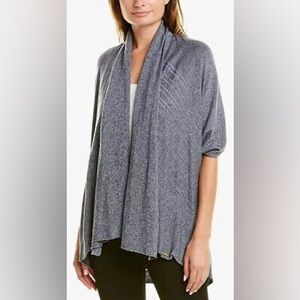 Donna Karan Ribbed Shortsleeved Open Cardigan Sweater Size M/L